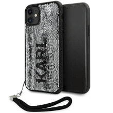 KARL LAGERFELD Klhcn61Psqrks iPhone 11XR 6.1 Sequins Cord phone case