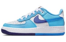 Кеды Nike Air Force 1 Low детские резиновая подошва бело-синие купить онлайн