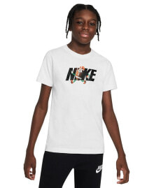 Nike big Kids Sportswear Relaxed-Fit Printed T-Shirt