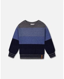 Toddler Boys Colorblock Sweater Blue Gradient - Toddler