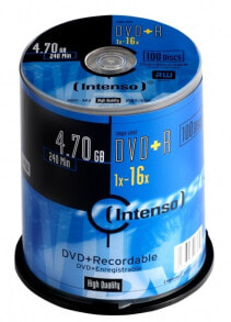 Диски и кассеты Intenso 4111156 чистый DVD 4,7 GB DVD+R 100 шт