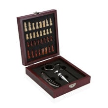 Set of Wine Accessories Versa Chess Crystal ABS MDF Wood 16,8 x 5,1 x 14,78 cm