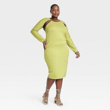 Black History Month Sammy B Women's Plus Size Long Sleeve Cut Out Bodycon