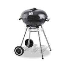 Coal Barbecue with Cover and Wheels EDM 73834 Black Iron Ø 44 x 70 cm