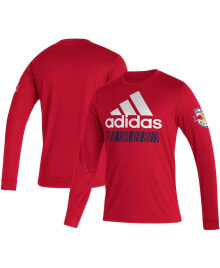 adidas men's Red New York Red Bulls Vintage-Like AEROREADY Long Sleeve T-shirt