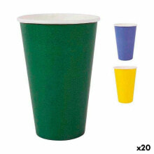 Set of glasses Algon Disposable Cardboard Multicolour 10 Pieces 350 ml (20 Units)