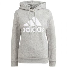 Женское худи с капюшоном с логотипом серый adidas