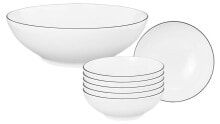 Dishes and salad bowls for serving