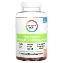 Витамин Д Rainbow Light, Высокоэффективный витамин D3, персик, 2000 МЕ, 120 жевательных таблеток