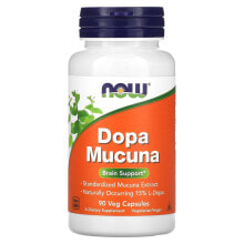 Витамины и БАДы для улучшения памяти и работы мозга nOW Foods, Dopa Mucuna, 90 Veg Capsules