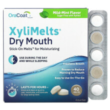 OraCoat, XyliMelts для сухости во рту, слегка сладкий, без мяты, 40 плавок