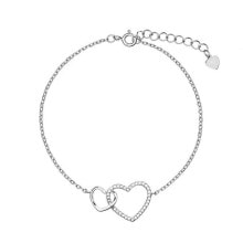 Купить женские браслеты-цепочки AGAIN Jewelry: Silver bracelet with linked hearts AJNR0016