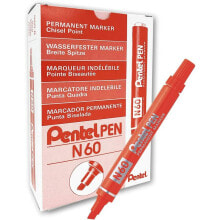 Постоянный маркер Pentel N60 Красный 12 Предметы