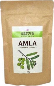 Sattva Amla Hair Powder Порошок амлы, укрепляющий волосяные луковицы, придающий блеск, борющийся с чрезмерным шелушением кожи головы и стимулирующий рост волос 100 г