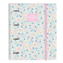 SAFTA A4 4 Rings With Replacement 100 Sheets Blackfit8 Blossom Binder