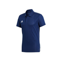 Мужские спортивные поло Мужская футболка-поло спортивная синяя с логотипом Adidas Core 18