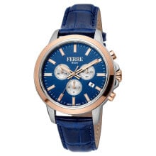 Мужские наручные часы с ремешком Мужские наручные часы с синим кожаным ремешком FERR MILANO FM1G153L0041 Watch