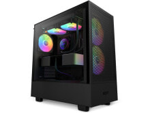 Computer cases for gaming PCs nZXT H Series H5 (2023) Flow RGB Edition ATX Mid Tower Chassis Black Color-CC-H5