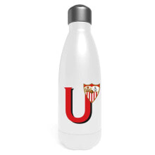 Купить спортивные бутылки для воды Sevilla FC: Бутылка для воды Sevilla FC Letter U из нержавеющей стали 550 мл