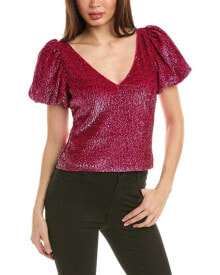 Купить женские футболки и топы EMILY SHALANT: Emily Shalant Puff Sleeve Sequin Top Women's