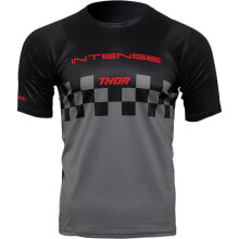 Мужские спортивные футболки Мужская спортивная футболка черная с надписью THOR Intense Chex Long Sleeve Jersey
