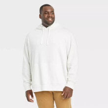 Goodfellow & Co Hooded Ultra-Soft Sweatshirt Men's 5XL Off-White Cotton Solid купить в аутлете