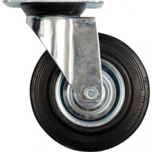 Поворотное колесо Vorel с черной резиновой 125 мм 87313
