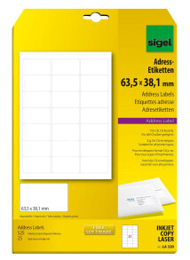 Бумага для печати sigel LA320 наклейка для принтеров Белый Неклейкая принтерная этикетка