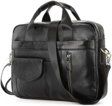 Мужские сумки для ноутбуков SPAHER 15.6 Inch Men's Laptop Bag Leather Briefcase Shoulder Bag Handbag for Men Men Business Bag Notebook Bag Men's Office Bag, Black 012, 39 * 29 * 9 cm / 15,4 * 11,4 * 3,5 Zoll, Briefcase