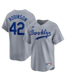 Nike men's Jackie Robinson Gray Brooklyn Dodgers Throwback Cooperstown Collection Limited Jersey