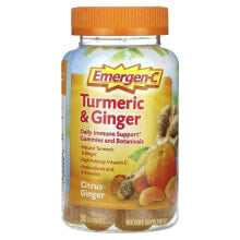 Emergen-C, Куркума и имбирь, цитрусовый и имбирь, 36 жевательных таблеток