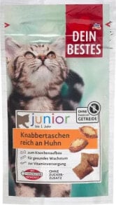 Купить лакомства для кошек Dein Bestes: Junior Knabbertaschen reich an Huhn, 50 g