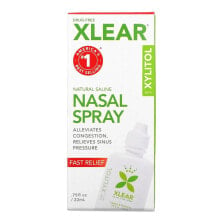 Витамины и БАДы от простуды и гриппа xlear, Natural Saline Nasal Spray with  Xylitol, Fast Relief, 0.75 fl oz (22 ml)