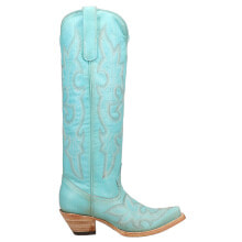 Corral Boots Leather TooledInlay Tall Snip Toe Cowboy Womens Blue Casual Boots купить в интернет-магазине