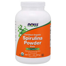 Водоросли NOW Organic Spirulina Powder Сертифицированный порошок органической спирулины 454 г