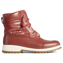 Купить красные женские высокие ботинки Sperry: Sperry Maritime Repel Snow Womens Red Casual Boots STS86689