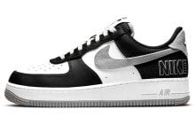 Nike Air Force 1 Low LV8 EMB 防滑耐磨 低帮 板鞋 男款 白灰黑 / Кроссовки Nike Air Force 1 Low 07 EMB Raiders Black White (Черно-белый)