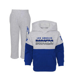 Outerstuff toddler Boys and Girls Royal, Heather Gray Los Angeles Dodgers Two-Piece Playmaker Set