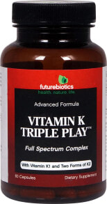 Витамин Д Futurebiotics Vitamin K Triple Play --  Витамин К - 60 капсул