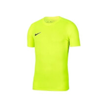 Мужские спортивные футболки Мужская футболка спортивная зеленая однотонная для бега Nike Park Vii