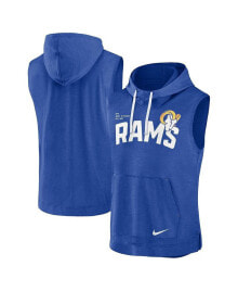 Nike men's Heather Royal Los Angeles Rams Sleeveless Pullover Hoodie