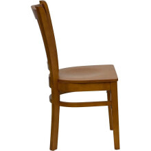 Flash Furniture hercules Series Vertical Slat Back Cherry Wood Restaurant Chair