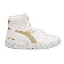 Diadora Mi Basket 2030 High Top Mens Gold, White Sneakers Casual Shoes 179038-C