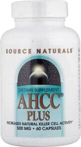 Грибы Source Naturals AHCC Plus Активное коррелированное соединение гексозы из мицелия грибов шиитаке 500 мг 60 капсул