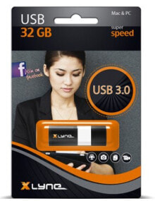 xlyne 32GB USB3.0 Wave USB флеш накопитель USB тип-A 3.2 Gen 1 (3.1 Gen 1) Черный, Белый 7932000