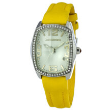 Женские наручные часы женские часы аналоговые со стразами на циферблате желтый браслет Chronotech