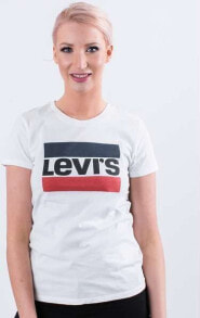 Levi`s THE PERFECT TEE 0297 SPORTSWEAR LOGO WHITE - XS - damskie - biały