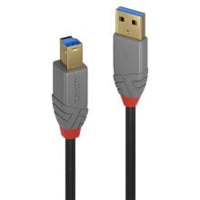 Lindy 36742 USB кабель 2 m 3.2 Gen 1 (3.1 Gen 1) USB A USB B Черный, Серый