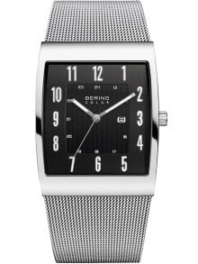 Мужские наручные часы с браслетом Мужские наручные часы с серебряным браслетом Bering 16433-002 Solar mens 33mm 3ATM