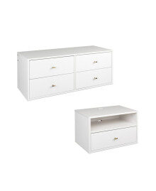 Prepac hanging Dresser and Nightstand Set